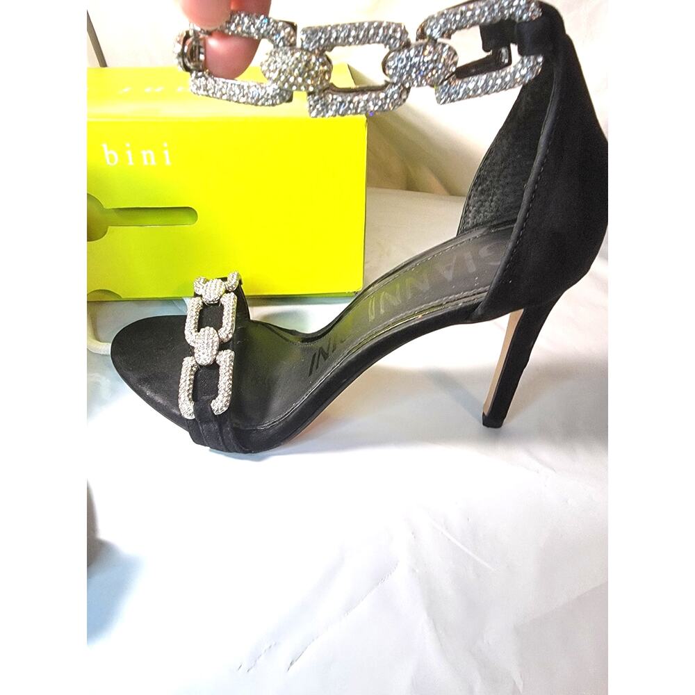 Gianni Bini Women's Vivvia Black Open Toe Ankle Strap Heels Size 6.5 - Picture 3 of 9